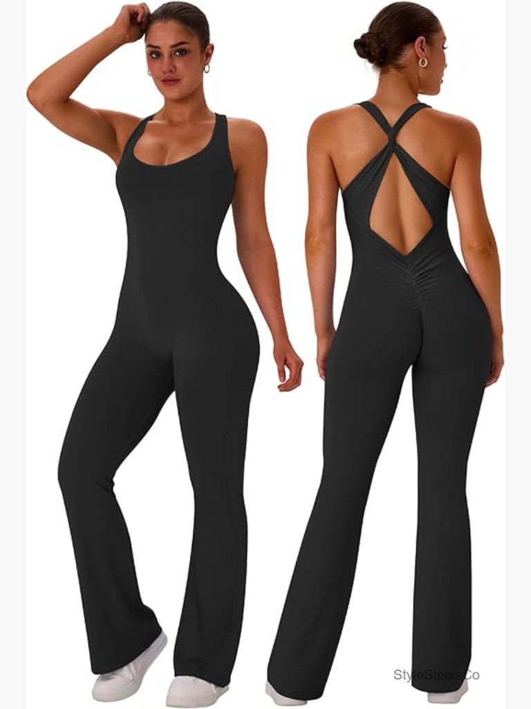 Sleeveless Scrunch Butt Lifting Gym Bodysuit Jumpsuit